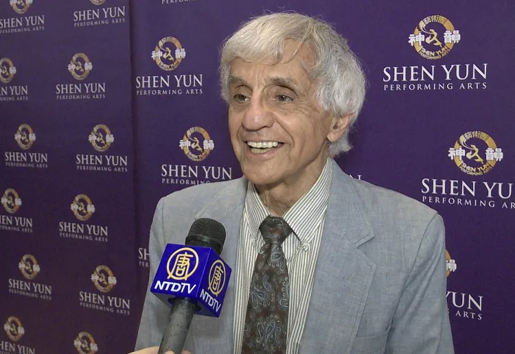Artist Joseph Farris, an accomplished cartoonist, illustrator, painter, and author, was delighted with Shen Yun Performing Arts. (Courtesy of NTD Television)