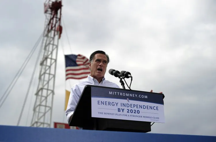 Republican presidential candidate Mitt Romney speaks during a campaign event at Watson Truck & Supply Co. in Hobbs, N.M., on Aug. 23. (Jewel Samad/AFP/GettyImages)