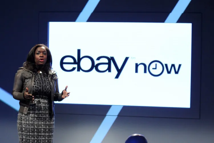 eBay Now, an app offering local delivery from multiple retailers in San Francisco, is highlighted as part of the new re-vamped eBay by CMO Richelle Parham at an event in New York City, Oct. 10. (Bryan Bedder/Getty Images for eBay)