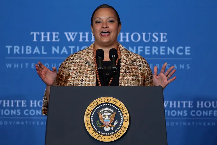 EPA Administrator Lisa Jackson addresses the White House Tribal Nations Conference on Dec., 5, 2012, in Washington, D.C. Jackson has resigned from her post, she announced Thursday. (Chip Somodevilla/Getty Images)