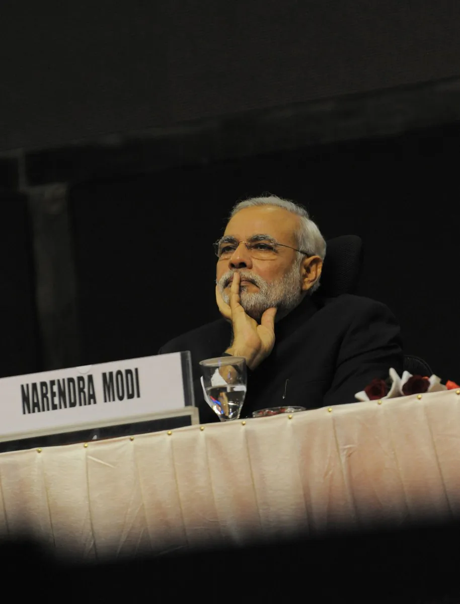 Gujarat state Chief Minister Narendra Modi looks at the audience during a function in Ahmedabad on January 12, 2013 (SAM PANTHAKY/AFP/Getty Images)