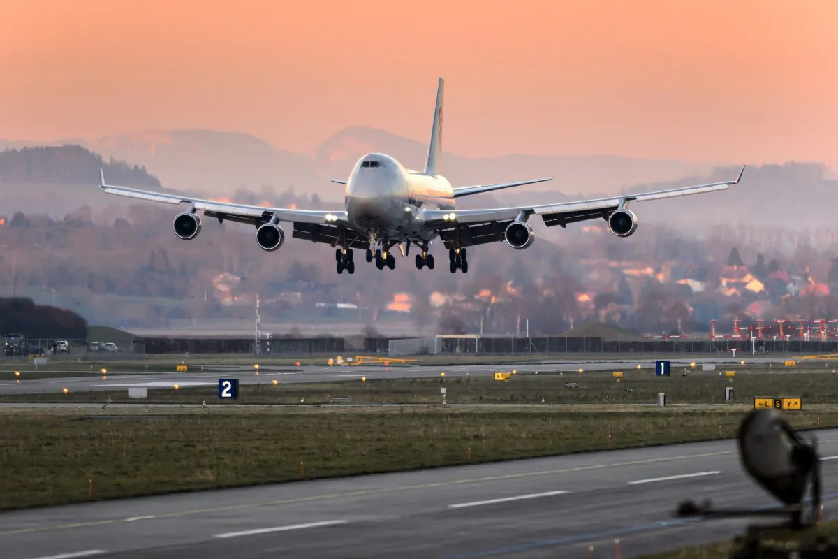 A Cargolux Boeing 747 cargo aircraft lands on January 5, 2015 at Payerne airport. (Fabrice Coffrini/AFP/Getty Images)