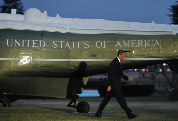 U.S. President Barack Obama returns to the White House in Washington D.C., on Feb. 4, 2013. Obama can authorize a pre-emptive cyber-attack if U.S. intelligence gains enough evidence of another country or group’s plans to launch its own attack against American interests. (Nicholas Kamm/AFP/Getty Images)