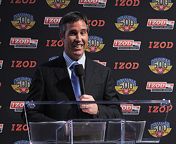 IndyCar CEO Randy Bernard takes part in a panel discussion during an Izod party to celebrate the 100th Anniversary Indianapolis 500 at Classic Car Club on March 23, 2011 in New York City. (Michael Loccisano/Getty Images for Izod)