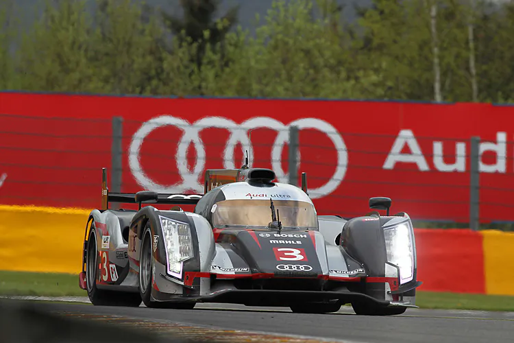 The Le Mans match-up: The Audi e-tron quattro hybrid versus the Toyota TS030 Hybrid. Diesel versus gasoline, German powerhouse versus Japanese Giant—these two will contest the overall at the Le Mans 24. (Jeff Carter/MacLean Photographic)