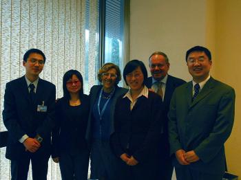 L–R: FLGHR European delegate, Mr Yang Liu; torture victim Haiyan Wang; U.N. Arbitrary Detention group Chairwoman-Rapporteur Ms. Manuela Carmena Castrillo (Spain); witness Yu Wang, U.N. Special Rapporteur Mr. Philip Alston (Australia); FLGHR Chairman, Dr (Courtesy of Falun Gong Human Rights) L–R: FLGHR European delegate, Mr Yang Liu; torture victim Haiyan Wang; U.N. Arbitrary Detention group Chairwoman-Rapporteur Ms. Manuela Carmena Castrillo (Spain); witness Yu Wang, U.N. Special Rapporteur Mr. Philip Alston (Australia); FLGHR Chairman, Dr (Courtesy of Falun Gong Human Rights)