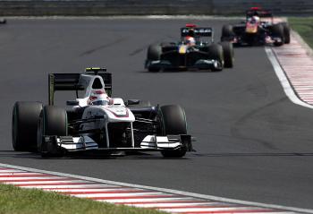 Sauber's Kamui Kobayashi drives during the Formula One Hungarian Grand Prix. (Guillaume Baptiste/AFP/Getty Images)