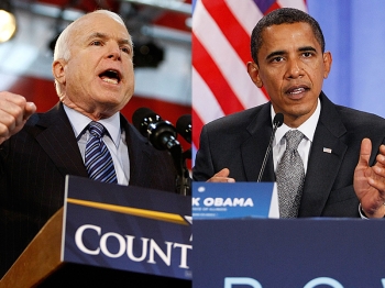 Sen. John McCain holds a campaign rally at TC Millwork October 20, 2008 in Bensalem, Pennsylvania. (Chip Somodevilla/Getty Images) Sen. John McCain holds a campaign rally at TC Millwork October 20, 2008 in Bensalem, Pennsylvania. (Chip Somodevilla/Getty Images)