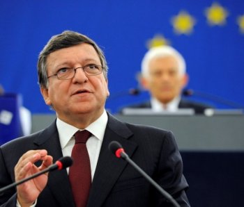 European Commission President Jose Manuel Barroso adresses the assembly of the European Parliament in Strasbourg, France. (Patrick Hertzog/AFP/Getty Images)