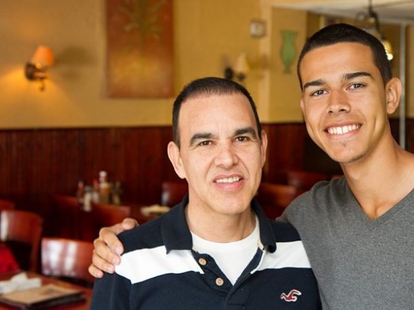 Ramon Olivo, and his son Elvis, inside Olivo's Brooklyn restaurant Ramon Olivo, and his son Elvis, inside Olivo's Brooklyn restaurant