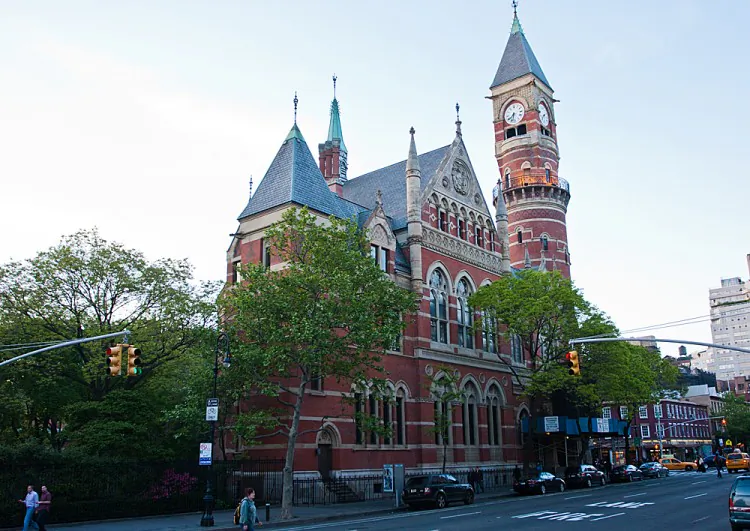 The Jefferson Market Library in Greenwich Village on May 1. The building from 1877 served initially as a courthouse and is one of the 40 historical sites taking part this month in a vote for preservation grants. (Christian Watjen/The Epoch Times)