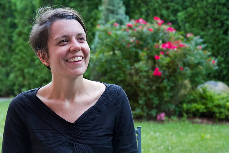 Erin Barnes, co-founder and executive director of ioby (in our backyards), in Brooklyn on June 26. (Benjamin Chasteen/The Epoch Times)