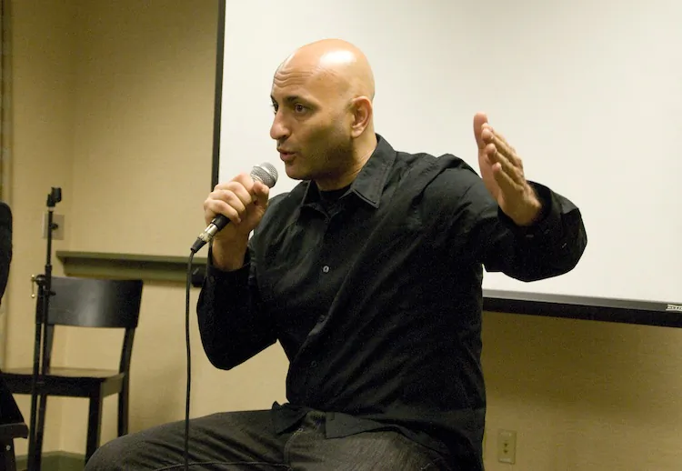 Michael Perlman, director of "Free China: The Courage to Believe," speaks at a Q&A following a private screening of the film in Sacramento, Calif., on Jan. 23, 2013. (Lear Zhou/The Epoch Times)