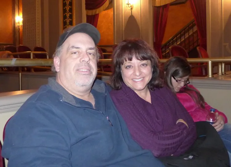 Jim Pinto and Debbie Lombardi at Shen Yun Preforming Arts in Connecticut on Feb. 13, 2013. (Hannah Cai/The Epoch Times)