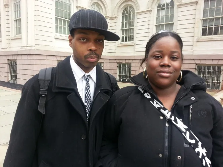 Trisha and Jerome Stevenson, who were displaced from Far Rockaway, Queens, by Hurricane Sandy, and are still living in a hotel in Manhattan. (Zachary Stieber/The Epoch Times)