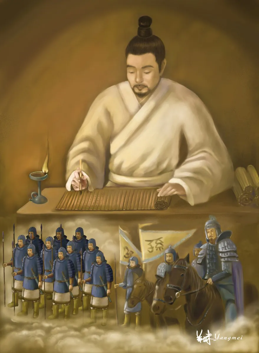 Sun Zi, the great Chinese general and military strategist, writes the treatise “The Art of War.” (SM Yang/The Epoch Times)