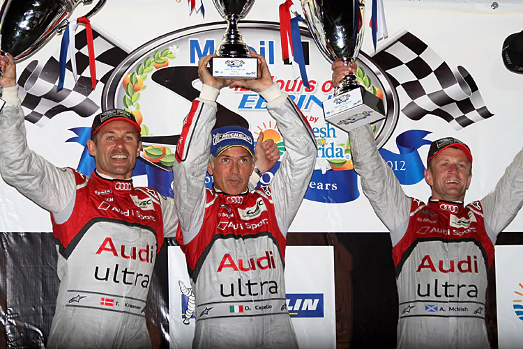 Joey Hand, Dirk Mueller, and John Summerton drove the #56 BMW M3 to its second consecutive Sebring win. (James Fish/The Epoch Times)