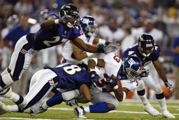 MATCHUP: The New York Giants' running game will face a strong Baltimore Ravens defense this Sunday. (Doug Pensinger/Getty Images) MATCHUP: The New York Giants' running game will face a strong Baltimore Ravens defense this Sunday. (Doug Pensinger/Getty Images)