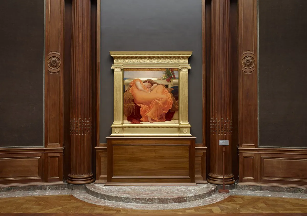 The painting "Flaming June" by Frederic Leighton on display at the Frick Collection from June 9 to Sept. 6, 2015. (Courtesy The Frick Collection)