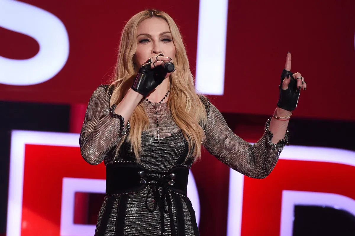 Singer Madonna during the 2015 iHeartRadio Music Awards at The Shrine Auditorium in Los Angeles on March 29, 2015. (Kevin Winter/Getty Images for iHeartMedia)