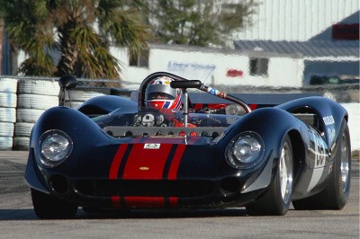 Lola sports cars like this 1965 T70 Spyder competed in early Can Am races. (James Fish/The Epoch Times)