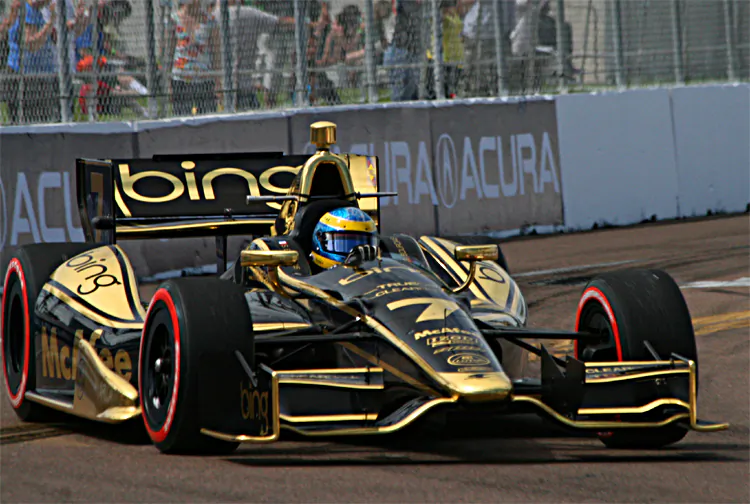 Sébastian Bourdais’ Dragon Racing Lotus needed and engine change after the Alabama Grand Prix; he incurred the 10-place penalty. (James Fish/The Epoch Times)