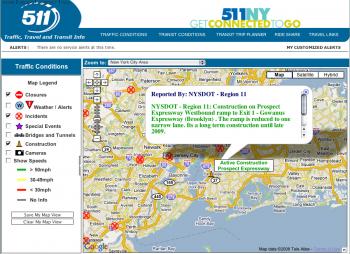 BEFORE YOU GO: New York State launched their 511 transportation hotline on Thursday. Their Web site offers comprehensive updates on traffic and transit conditions. (SCREEN SHOT)