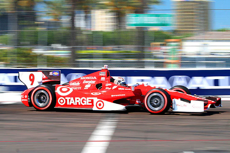 Scott Dixon will be trading in his IndyCar for a Daytona Prototype for this Friday’s Grand Am Rolex Brickyard Grand Prix. Dixon will team with NASCAR stars Juan Pablo Montoya and Jamie McMurray in the No. 2 Telmex Ganassi Riley BMW. (James Fish/Epoch Times Staff)