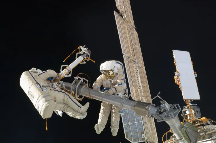 Outside the International Space Station (ISS). (NASA)