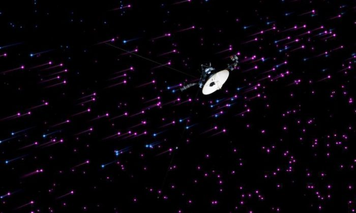 This still image shows Voyager 1 exploring a new region in our solar system called the "magnetic highway." In this region, the sun's magnetic field lines are connected to interstellar magnetic field lines, allowing particles from inside the heliosphere to zip away and particles from interstellar space to zoom in. (NASA/JPL-Caltech)