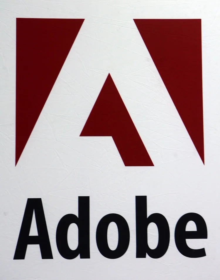 The Adobe logo is pictured at the RSA Conference 2007 in San Francisco, 07 February 2007. (Gabriel Bouys/AFP/Getty Images)
