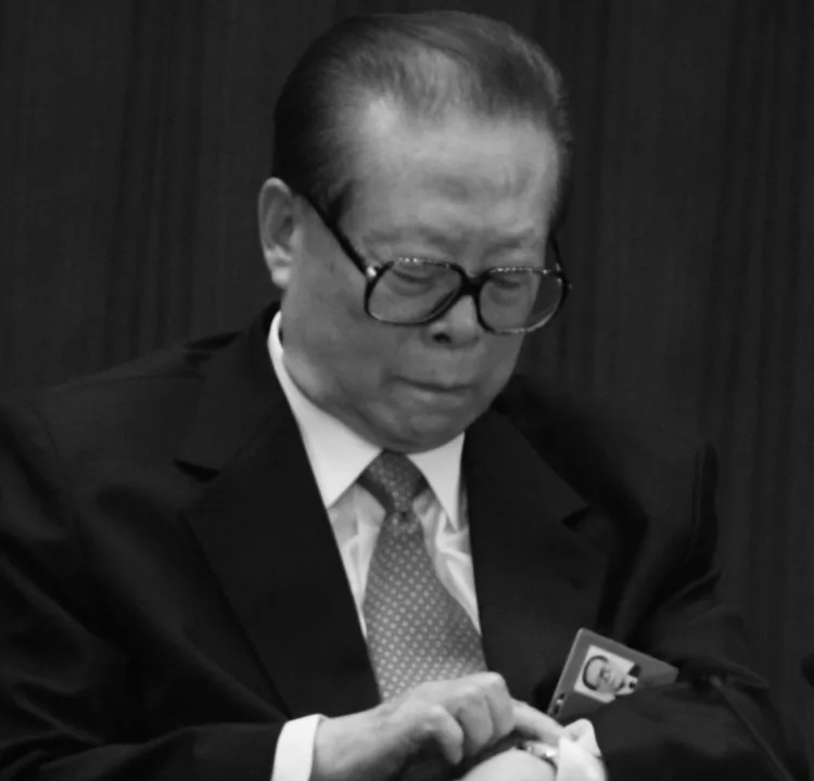 Former Chinese regime head Jiang Zemin attends the 18th Party Congress on Oct. 15, 2007, in Beijing, China. The leadership appointments that emerged from the congress seemed to favor Jiang, but Hu Jintao's complete retirement may finally force Jiang into the political shadows. (Feng Li/Getty Images)