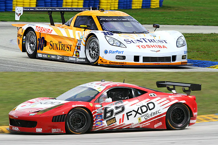 The SunTrust Dallara-Corvette and Aim/FXDD Ferrari 458 will be seeking third wins in a row at the Rolex Chevrolet Grand-Am 200. (James Fish/The Epoch Times)
