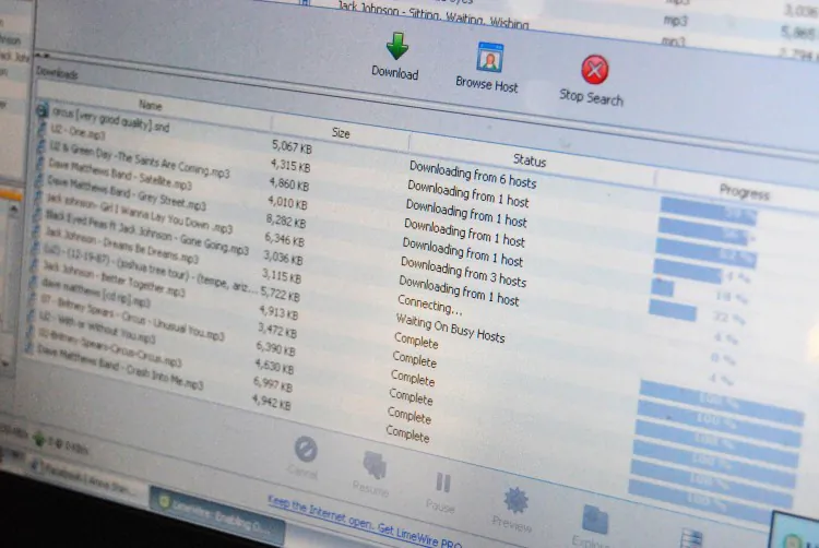 A picture taken on March 10, 2009 in shows the screen of a computer showing a web site of downloading contents. (Caroline Ventezou/AFP/Getty Images)