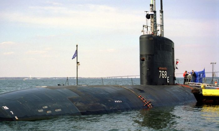 In this handout image provided by the U.S. Navy, the nuclear-powered fast attack submarine USS Hartford is moored off the U.S, Naval Academy in 1999 in Annapolis, Maryland. (Don S. Montgomery/U.S. Navy via Getty Images)