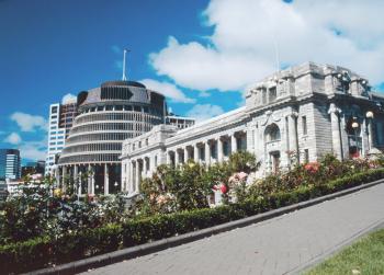 Beehive and Parliament building in Wellington, New Zealand. (Photos.com)