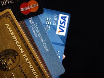CARD GAME: Major U.S. credit cards are seen in an illustration. After the newly passed credit card legislation, banks and card issuers are devising new ways to make up for lost revenue. (Spencer Platt/Getty Images)