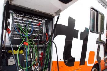 A television outdoor unit with satellite communication. (Christof Koepsel/Bongarts/Getty Images)