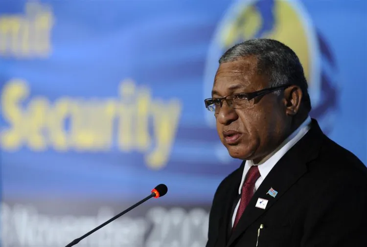 Military strongman Commodore Voreqe "Frank" Bainimarama seen on Nov. 17, 2009. (Filippo Monteforte /AFP/Getty Images)