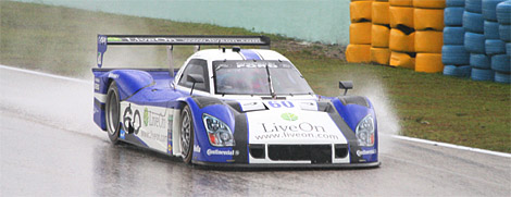 9355Shank60RainMiami2012WEB Ozz Negri in the #60 Ford/Riley was quickest in DP with a lap 0f 1:20.848. (Chris Jasurek/The Epoch Times)