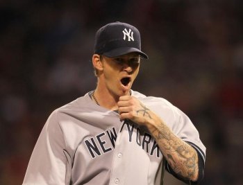 BREAKDOWN: Yankees starting pitcher A.J. Burnett gave up seven runs on seven hits in 2.1 innings against the Toronto Blue Jays on Monday. (Jim Rogash/Getty Images)