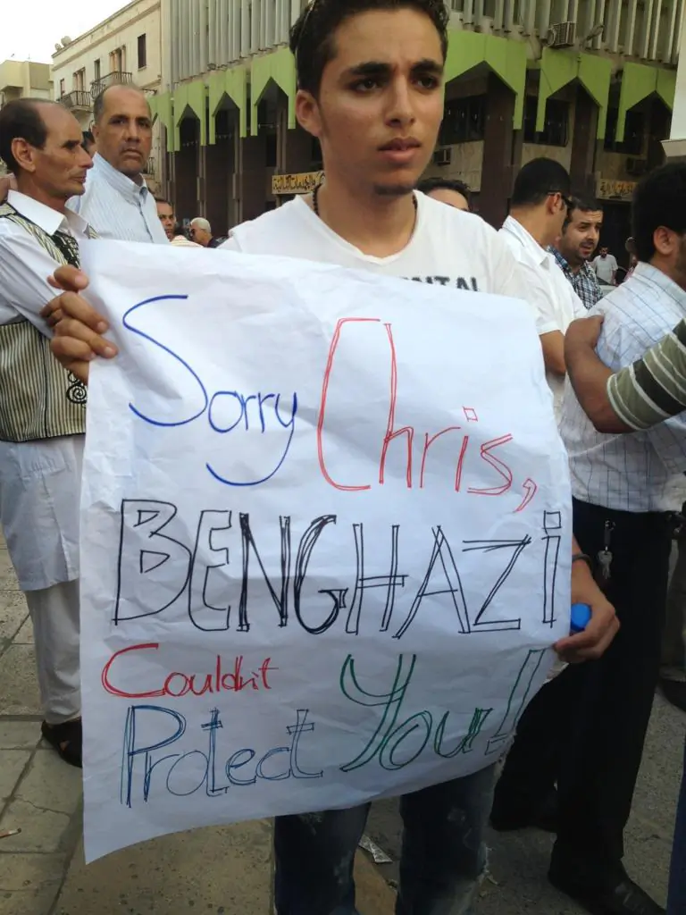Libyans rally in Alshajra Square, Benghazi, to speak out Wednesday, Sept. 12 against Tuesday's attack on the U.S. Consulate  in Benghazi. (A.Sanalla)