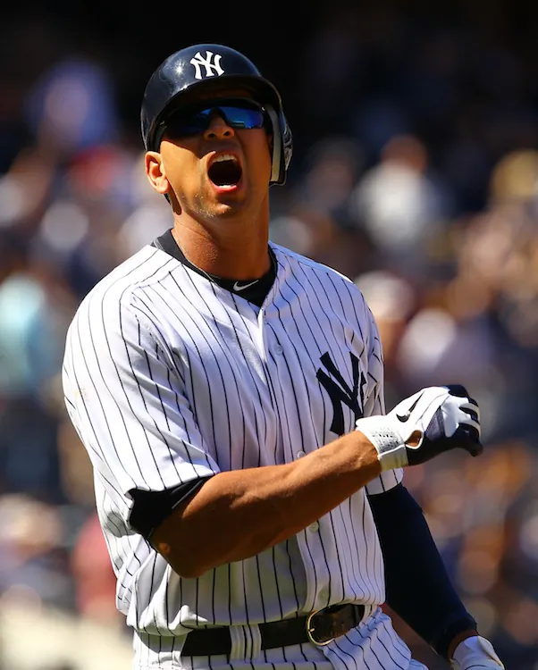Alex Rodriguez was hitless in the Yankees loss Sunday. (Al Bello/Getty Images)
