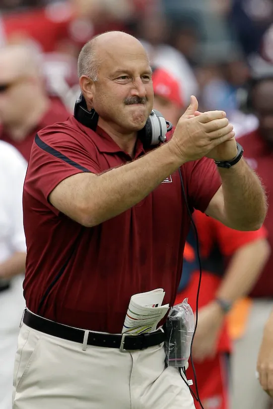 Temple football coach Steve Addazio led his team to a 9-4 record last year, their last in the MAC. (Rob Carr/Getty Images)