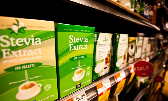 Stevia sweetners seen in a local Whole Foods on 24th Street and Seventh Avenue in New York City on Jan. 11, 2011, in this file photo. (Credit Amal Chen/The Epoch Times).