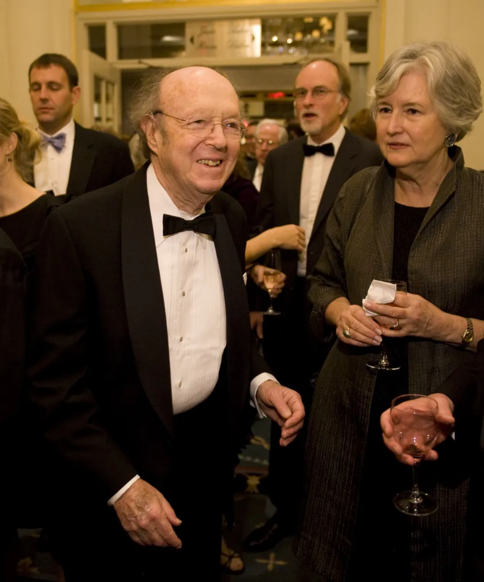 Anthony Lewis (L), an award-winning journalist, 85, died on March 25, 2013 at his home in Cambridge, Mass. In this stock photo, Lewis is pictured after being presented with the Burton Benjamin Award by the Committee to Protect Journalists in November 24, 2009. (Stan Honda /AFP/Getty Images)