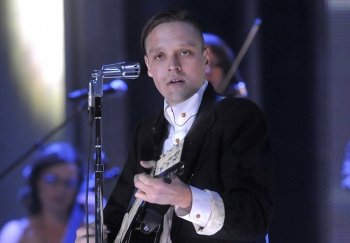 Win Butler of Arcade Fire on stage at the 2011 Juno Awards on March 27 in Toronto. Arcade Fire was the surprise winner of this year's Polaris Prize. (Jag Gundu/Getty Images)