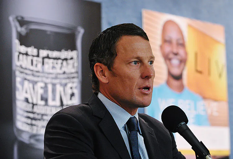 Lance Armstrong competes in Stage Three of the 2011 Tour Down Under on January 20, 2011. Armstrong returned to cycling to increase his public stature to increase his ability to fight for funding to battle ancer. (Morne de Klerk/Getty Images)