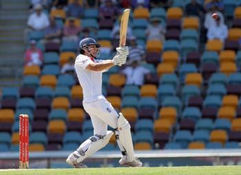 Alastair Cook of England plays a pull shot on his way to 235 not-out during Day 5 of the First Ashes Test match against Australia at The Gabba on Nov. 29, 2010 in Brisbane, Australia. (Hamish Blair/Getty Images) Alastair Cook of England plays a pull shot on his way to 235 not-out during Day 5 of the First Ashes Test match against Australia at The Gabba on Nov. 29, 2010 in Brisbane, Australia. (Hamish Blair/Getty Images)