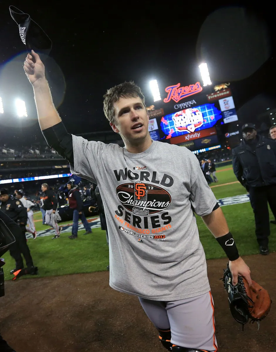 Buster Posey hit .385 after the All-Star Break and led the Giants to a World Series title. (Doug Pensinger/Getty Images)